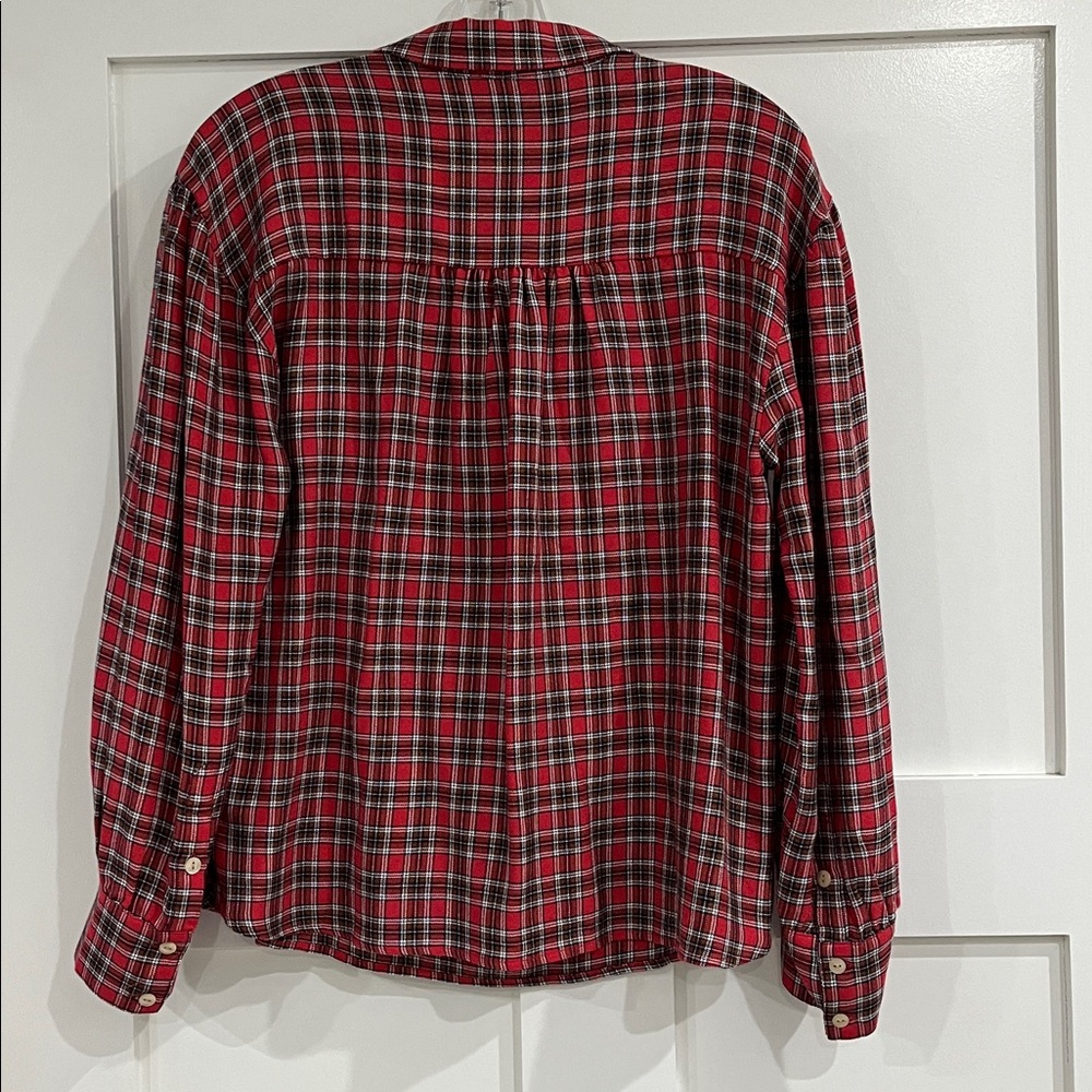 Faherty Pullover Half-Button Up Shirt Red Black P… - image 3